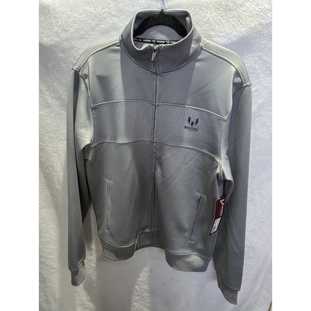 NWT Mens Lionel Messi Collection Lightweight Track Jacket Soccer Gym Run Gray M